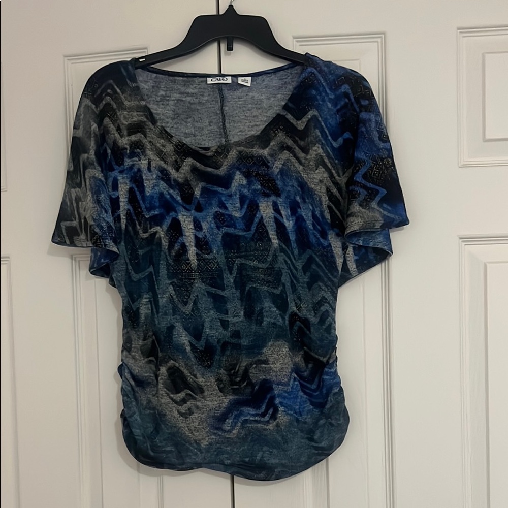 Cato Stylish Blue and Black Women's Top
